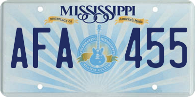 MS license plate AFA455