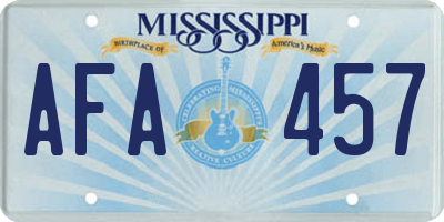 MS license plate AFA457