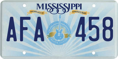 MS license plate AFA458