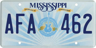 MS license plate AFA462