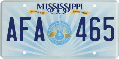 MS license plate AFA465