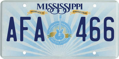 MS license plate AFA466