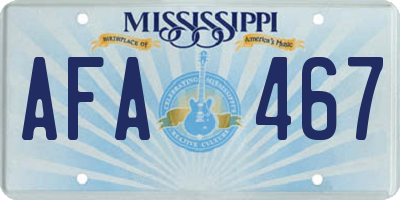 MS license plate AFA467
