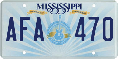 MS license plate AFA470