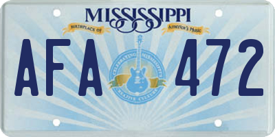 MS license plate AFA472