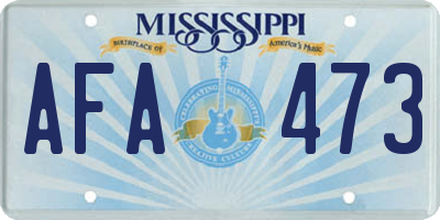 MS license plate AFA473