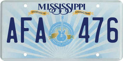 MS license plate AFA476