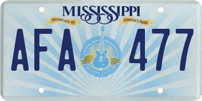 MS license plate AFA477