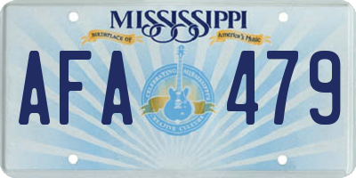 MS license plate AFA479