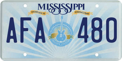 MS license plate AFA480