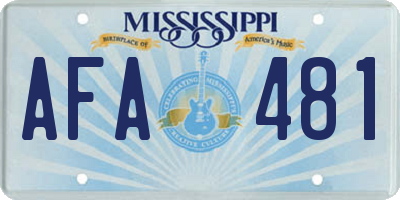 MS license plate AFA481