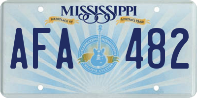 MS license plate AFA482