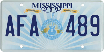 MS license plate AFA489