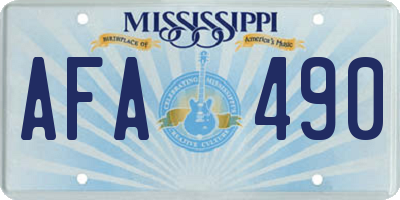 MS license plate AFA490