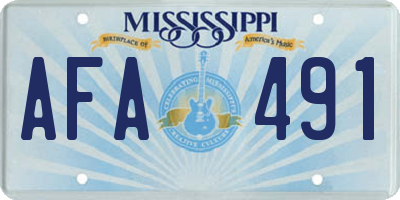 MS license plate AFA491