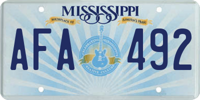 MS license plate AFA492