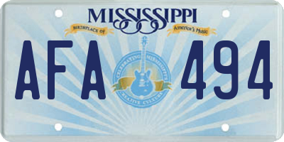 MS license plate AFA494