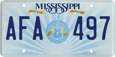 MS license plate AFA497