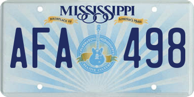 MS license plate AFA498