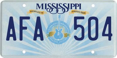 MS license plate AFA504