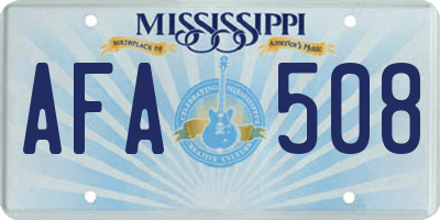 MS license plate AFA508