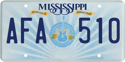 MS license plate AFA510
