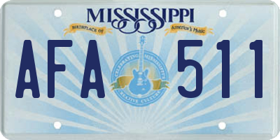 MS license plate AFA511