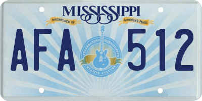 MS license plate AFA512