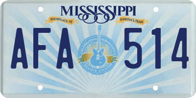 MS license plate AFA514