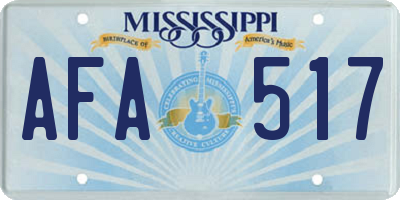 MS license plate AFA517