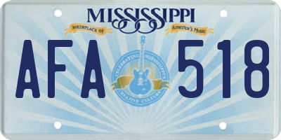 MS license plate AFA518