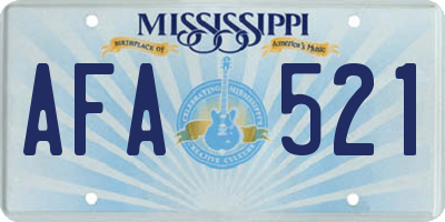 MS license plate AFA521