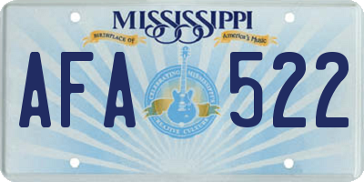MS license plate AFA522