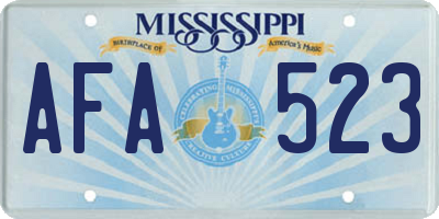MS license plate AFA523