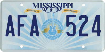 MS license plate AFA524