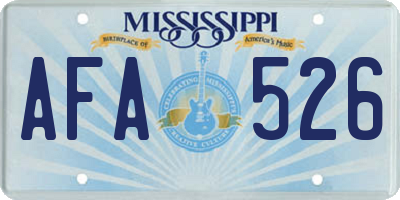 MS license plate AFA526