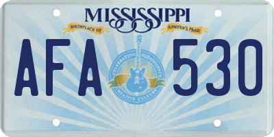 MS license plate AFA530