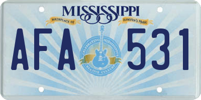 MS license plate AFA531