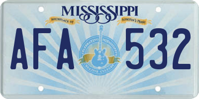 MS license plate AFA532