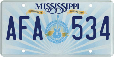MS license plate AFA534