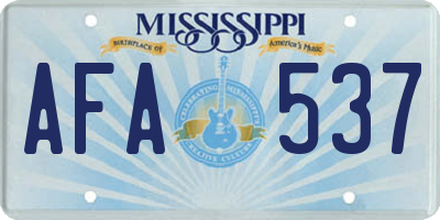 MS license plate AFA537