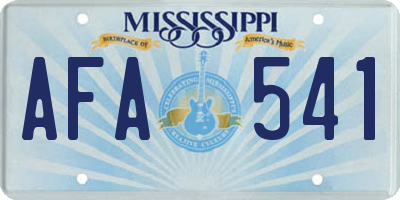 MS license plate AFA541