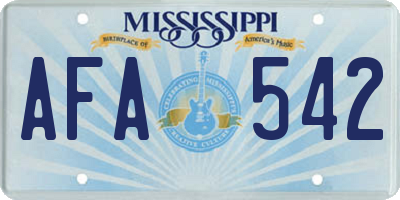 MS license plate AFA542
