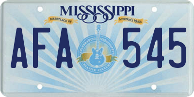 MS license plate AFA545