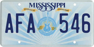 MS license plate AFA546
