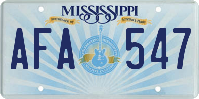 MS license plate AFA547