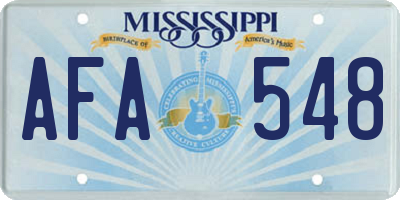 MS license plate AFA548