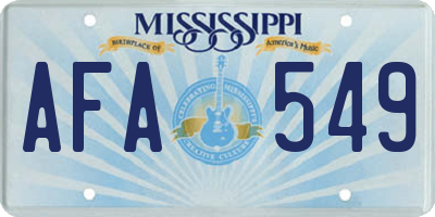 MS license plate AFA549