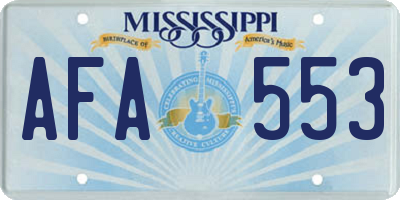 MS license plate AFA553