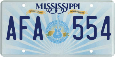 MS license plate AFA554